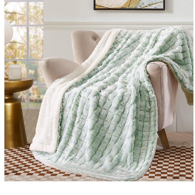 Reversible Micromink to Faux-Sherpa Tie-Dye Throw, 50" x 60", Exclusively at Macy’s