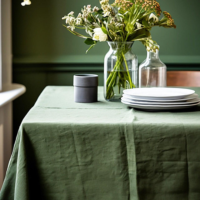 Linen Tablecloth in 41 Color Options - Natural Linen Rectangle Table Cloth for Kitchen - Elegant Handmade Tablecloth for Your Dining Room