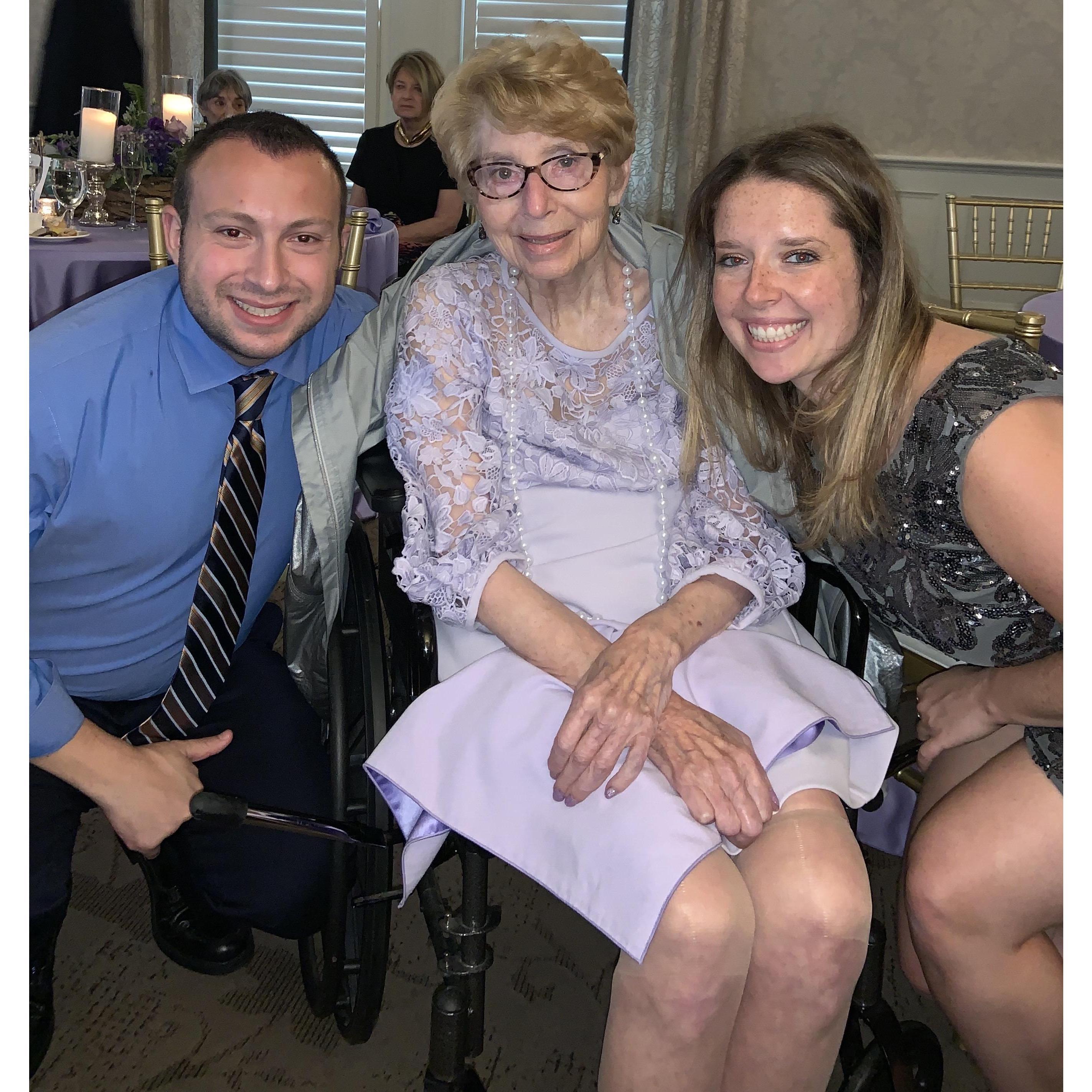 With Tara's grandma (z"l) at Tara's cousin's Bat Mitzvah in September, 2019. We love and miss you, grandma.