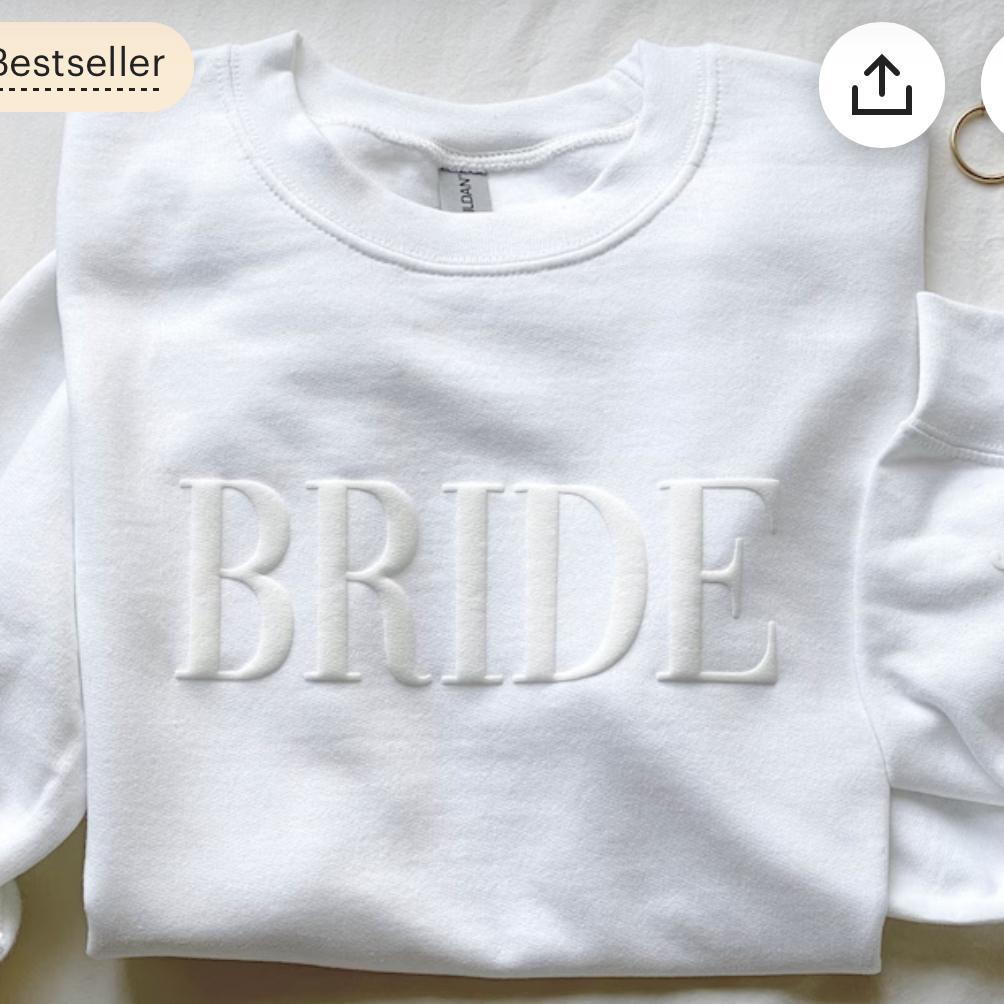 Personalized Gift For Bride, Bride Sweatshirt, Initial Heart Sleeve, Engagement Gift, Unique Bridal Shower Gift, Future Mrs Sweatshirt