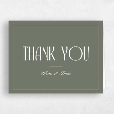 Green Non-Photo Wedding Thank You - Trogir Landscape