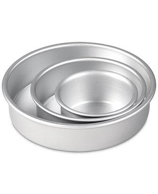 Aluminum 3-Pc. Set of Round 8", 6" & 4" Cake Pans