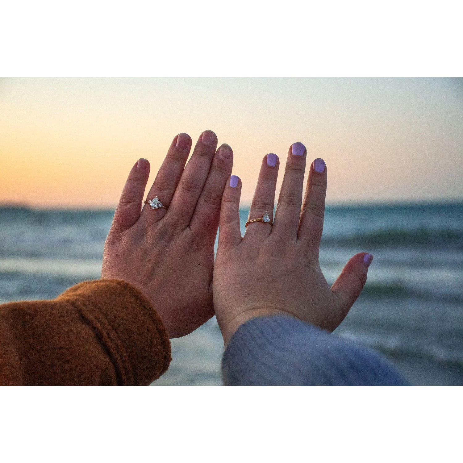 We got engaged! Katie popped the question in April 2024 at the beach we had our first date. Our families were at the lookout at the top of the beach watching it unfold, and we celebrated together.