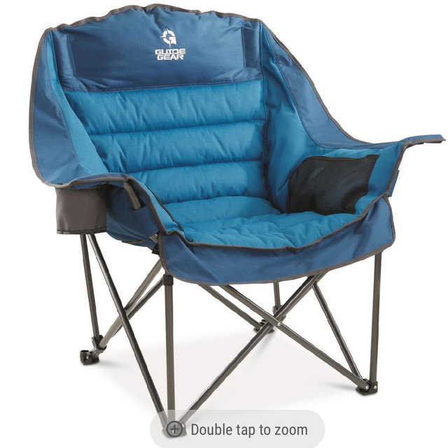 Guide Gear Oversized XL Comfort Padded Camping Chair. (Color: Blue)