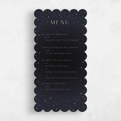 Black Scalloped Wedding Menu - Cosima
