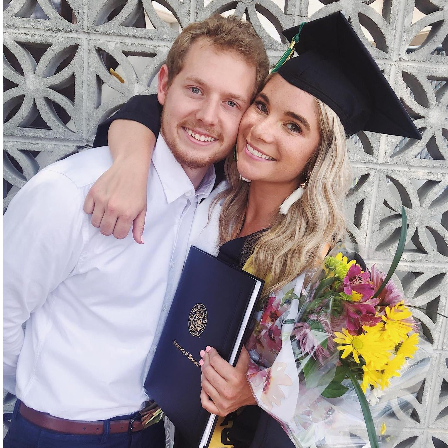 Abi's graduation from the University of Missouri in May of 2018. She received her Bachelors in Respiratory Therapy.