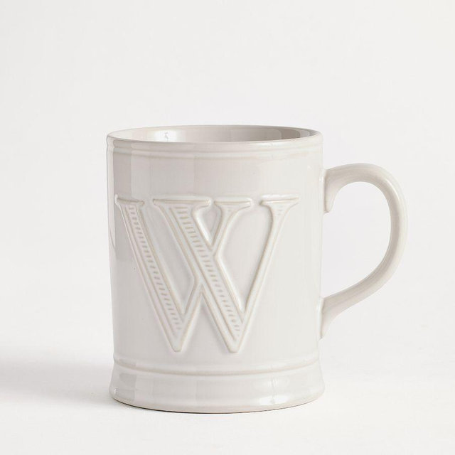 Embossed Alphabet Mug, W