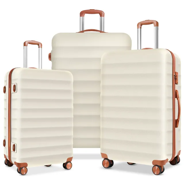 SUGIFT 3-Piece Hardshell Luggage Set with TSA Lock, YKK Zippers, PC+ABS Construction and Spinner Wheels