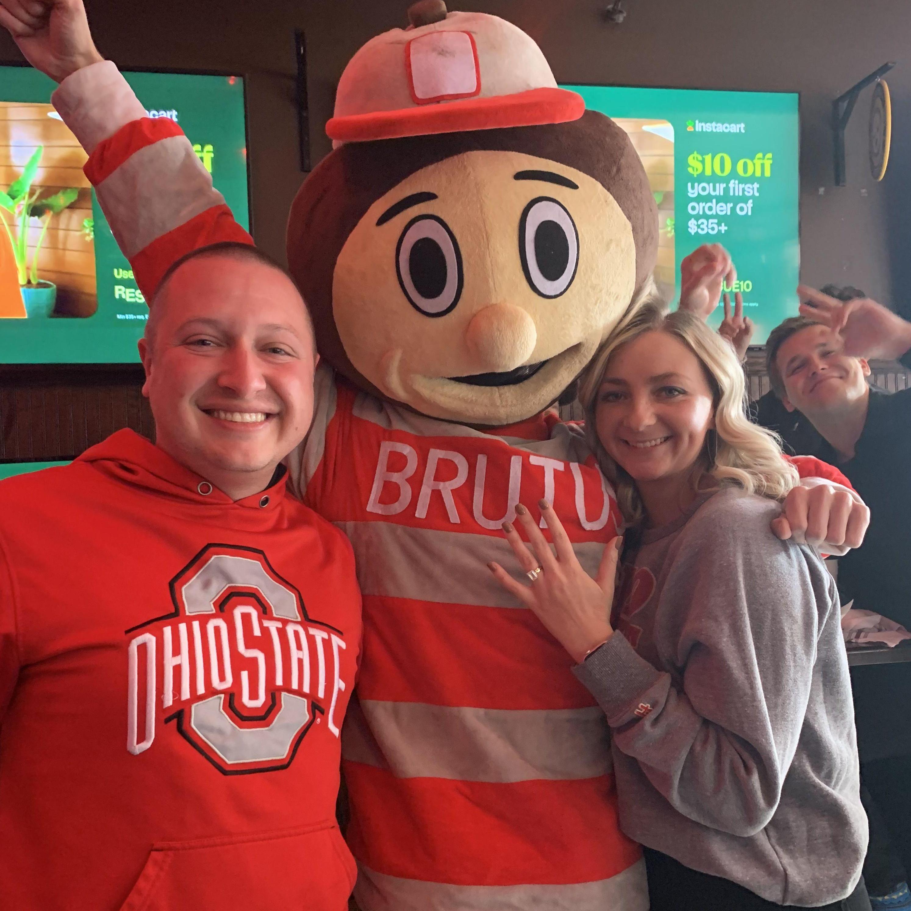 Special guest to celebrate our engagement. Jeff is now an honorary Buckeye.