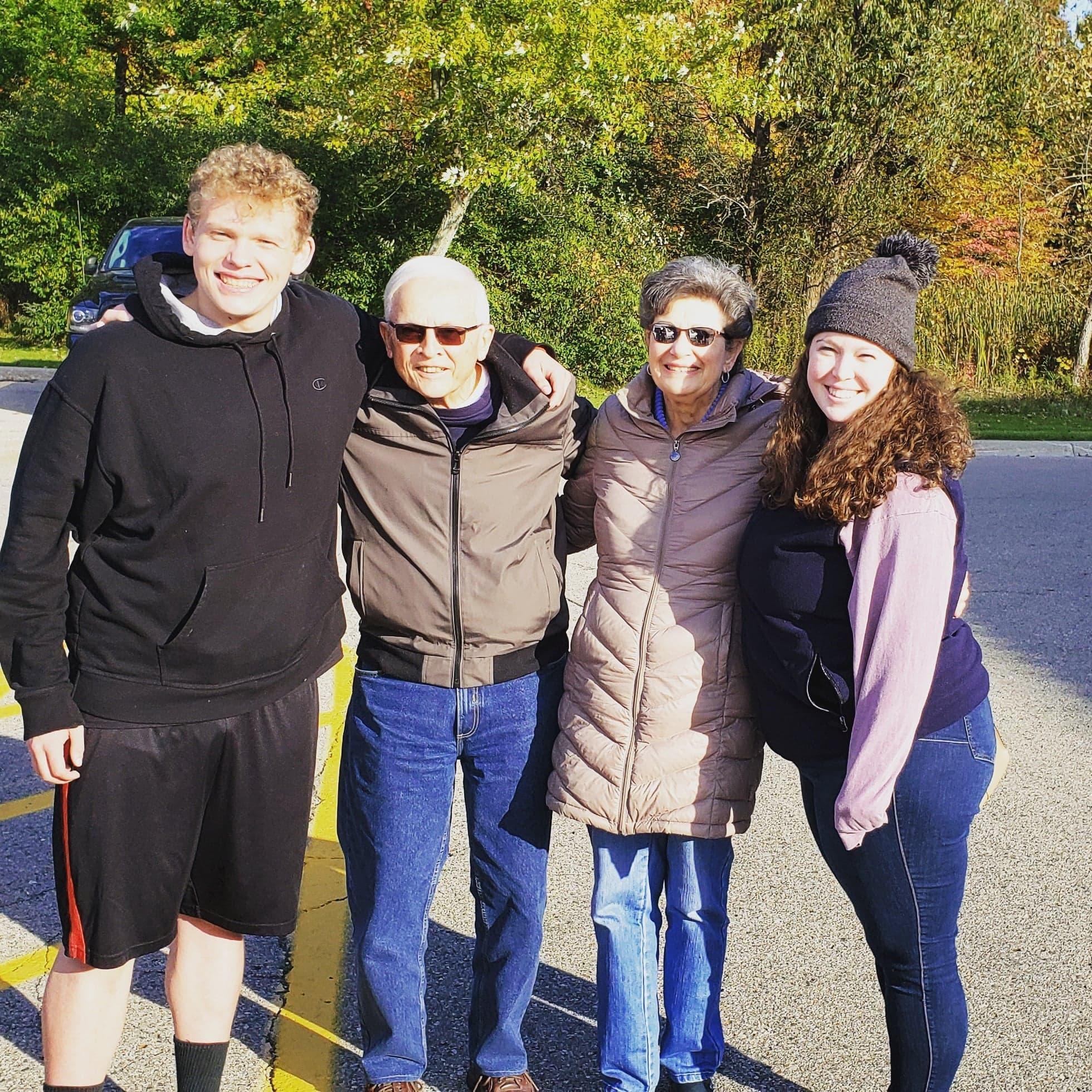 Ryan, Grandpa, Grandma, and Katie after Ryan's band invitational.