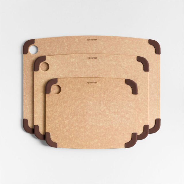Epicurean Natural and Mulled Cider Non-Slip Paper Composite Cutting Board, Set of 3