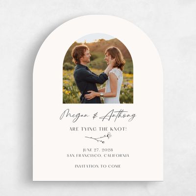 Beige Arch Wedding Save the Date - Rolland Photo