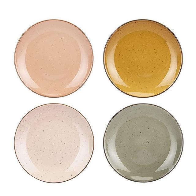 MDZF SWEET HOME 8-Inch Porcelain Dinner Plates Set, Pasta Serving Plates Dessert Dishes - Set of 4