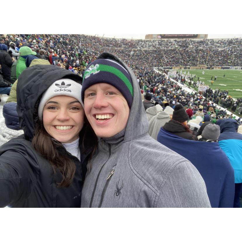 In November we both attended our first Notre Dame football game. Even in the brutal cold we still had a great time! 