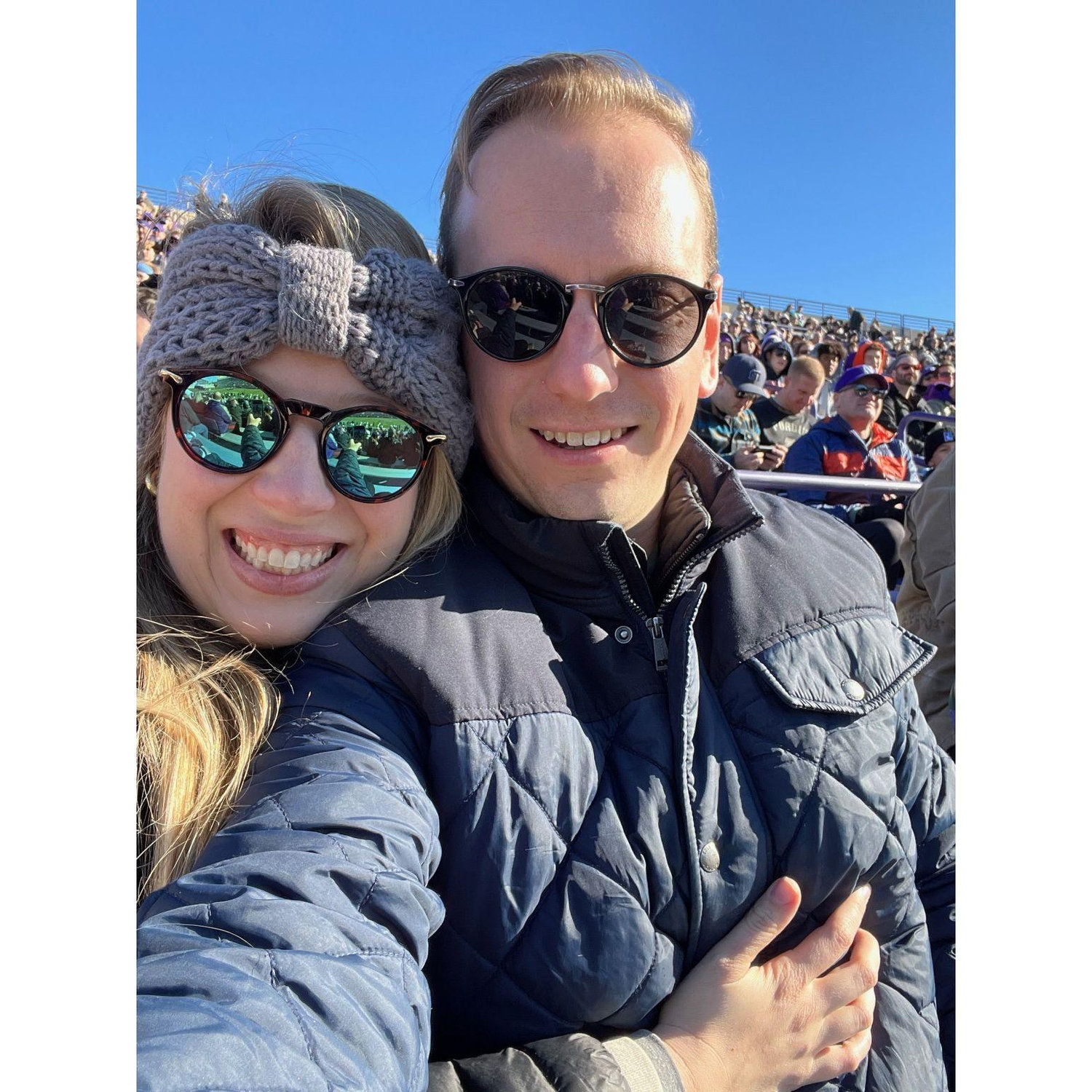 Our first football game - had such a good time with Jeff and Rachel!