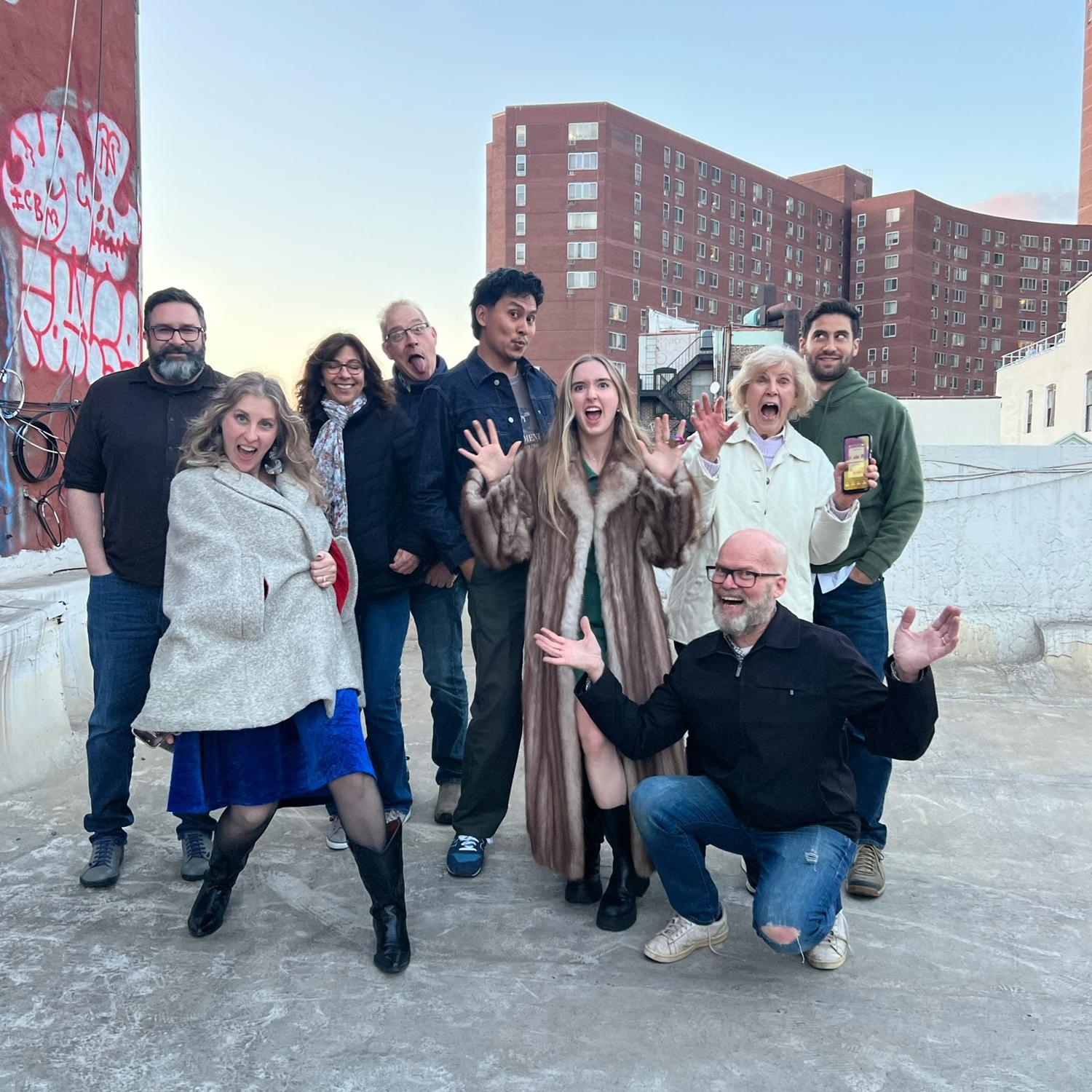 Family on the roof of our new apartment!