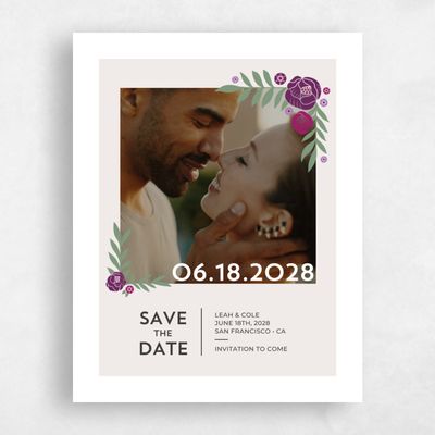 Light Greige, Beige Wedding Save the Date - Kearney Portrait