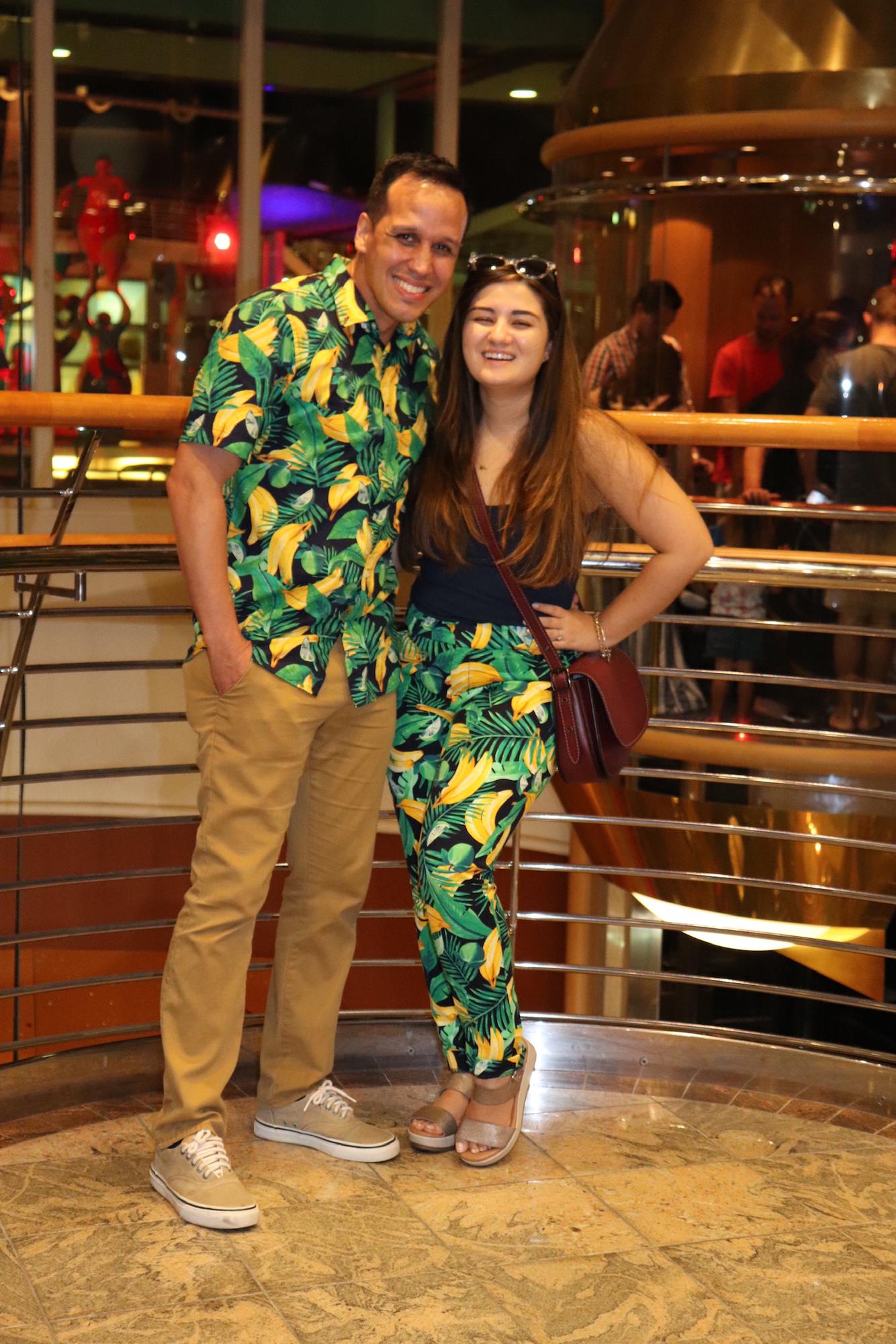Unsure how George agreed to this outfit, but people on the cruise were all for it.