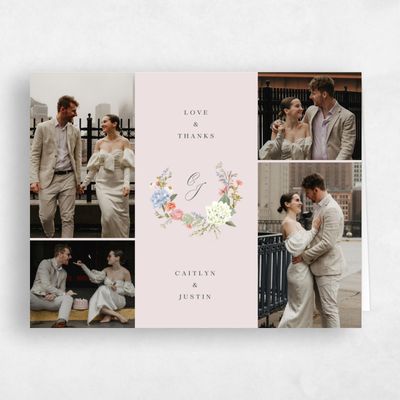 Light Mauve, Pink Wedding Thank You - Rosamund Photo