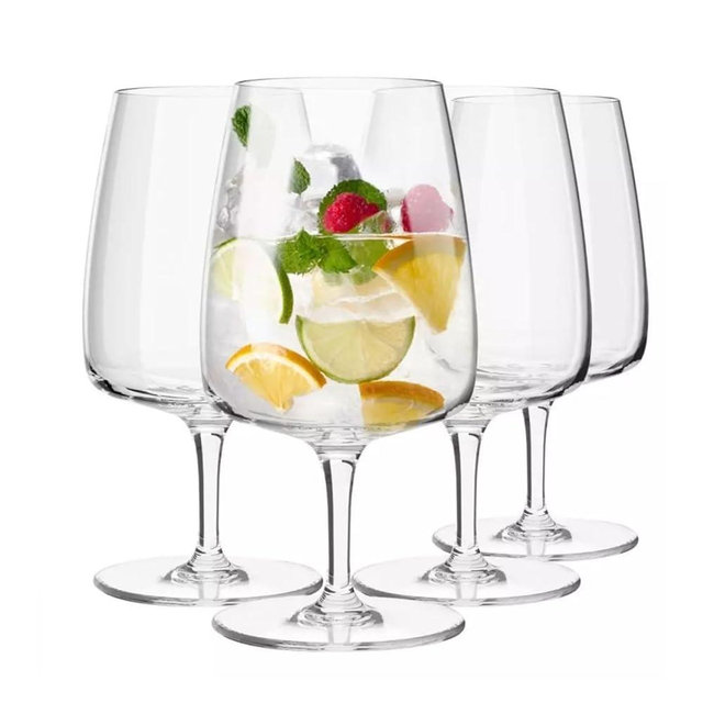 Krosno - Stemmed Tulip Water Glasses, Set of 4, 11.2 oz, Ideal Goblets for Dessert, Cocktails, Juice, Drinking Glasses, Lead-Free and Safe, Dishwasher Safe, Made in Europe