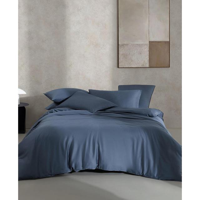 Calvin Klein Organic Earth Solid Cotton Sateen 3 Piece Duvet Cover Set, King