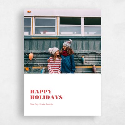 Dark Coral, Red Holiday Card - Haley