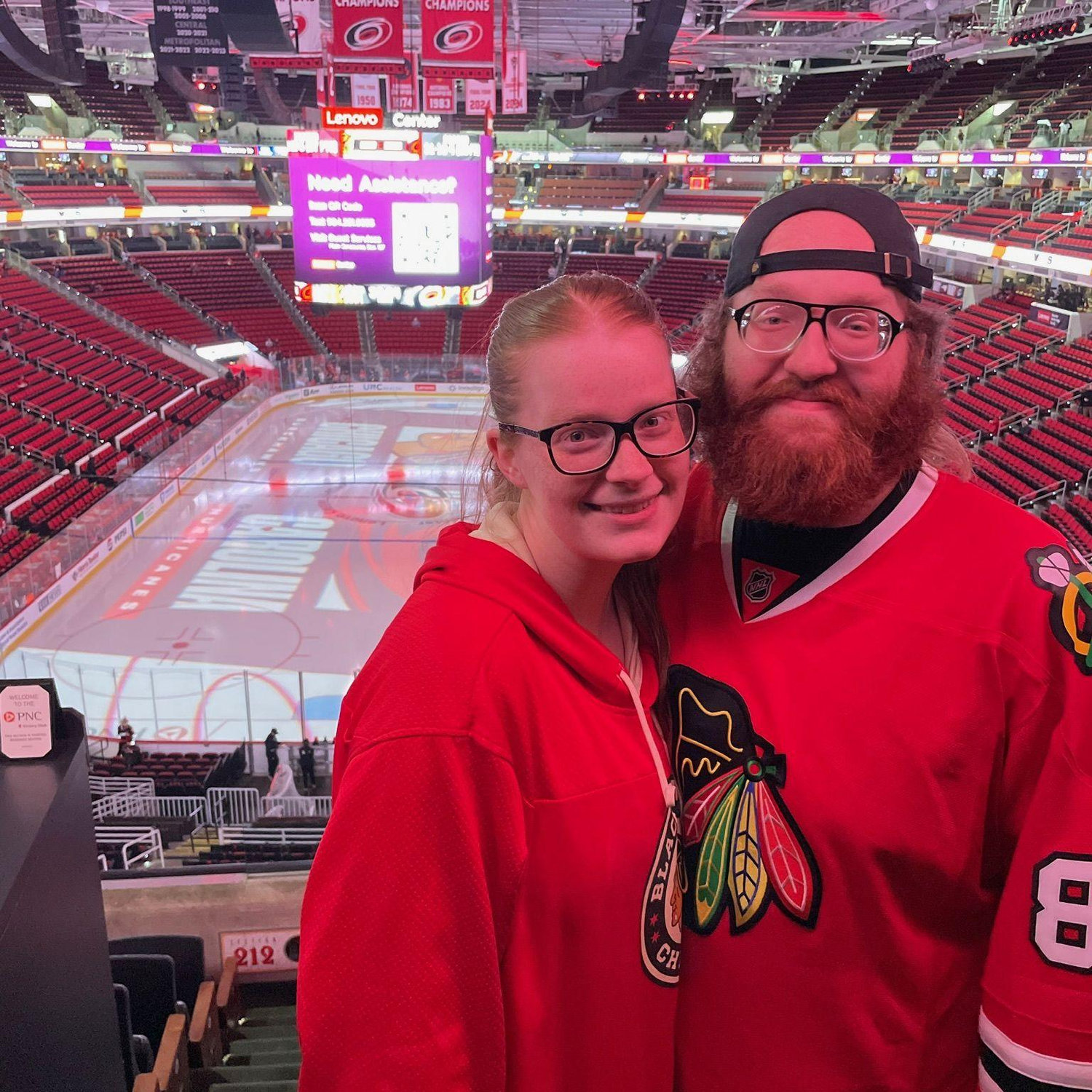 Our first NHL games, we are big Blackhawks fans!