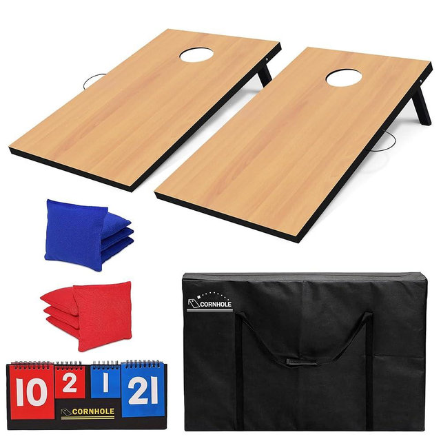 Yeeloon Cornhole Set, Tailgate/Regulation Size Cornhole Boards with 8 Bean Bags and Carrying Case, 3x2/4x2 Corn Hole Outdoor Game Toss Board for Adults Outside Activities