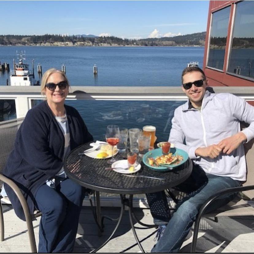 Trevor and his mom Cathy spending quality time together