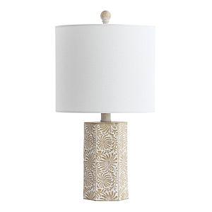 Josie Ivory And Beige Abstract Floral Table Lamp - World Market