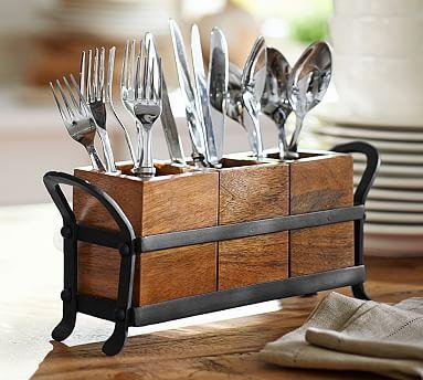 Vintage Blacksmith Flatware Caddy