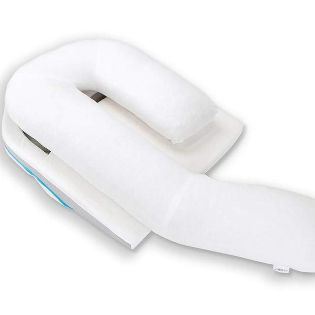 MedCline Shoulder Relief Wedge and Body Pillow System, Right or Left Side Sleeping Comfort, Medical Grade, Size Small/Medium (5’9 and Under)