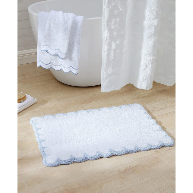 Peri Home Scallop Cotton Bath Rug, 30" x 20"