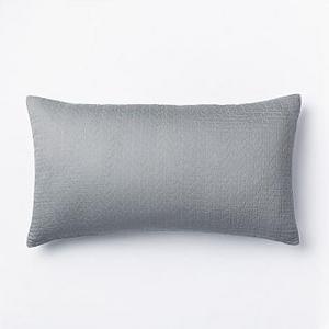 Organic Braided Matelasse King Sham, Feather Gray