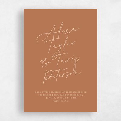 Tuscany, Orange Wedding Invitation - Micah Classic