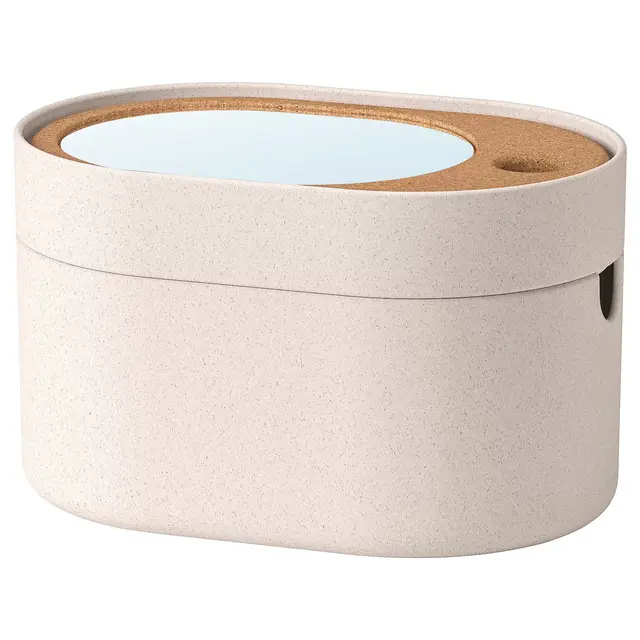 SAXBORGA Storage box with mirrored lid, plastic cork 9 ½x6 ¾ "
