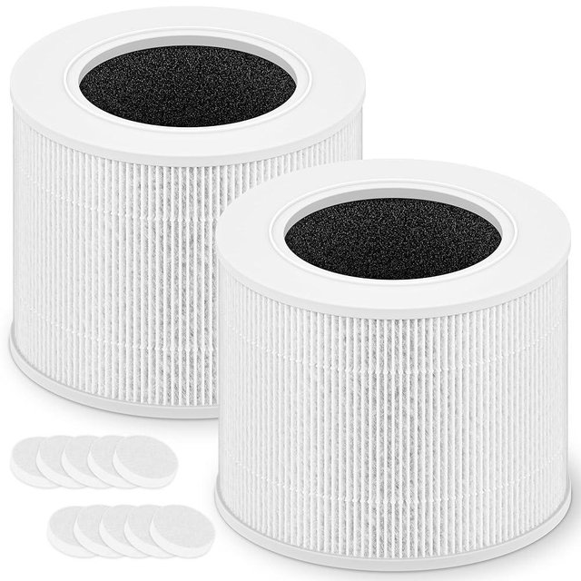 PETOX Core Mini Replacement Filter for LEVOIT Core Mini and Core Mini-P Air Purifier, 3-in-1 High-Efficiency Activated Carbon Fliter, Core Mini-RF, 2 Filter & 10 Fragrance Sponge