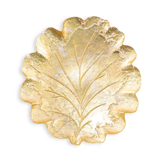 VIETRI Moon Glass Leaf Platter