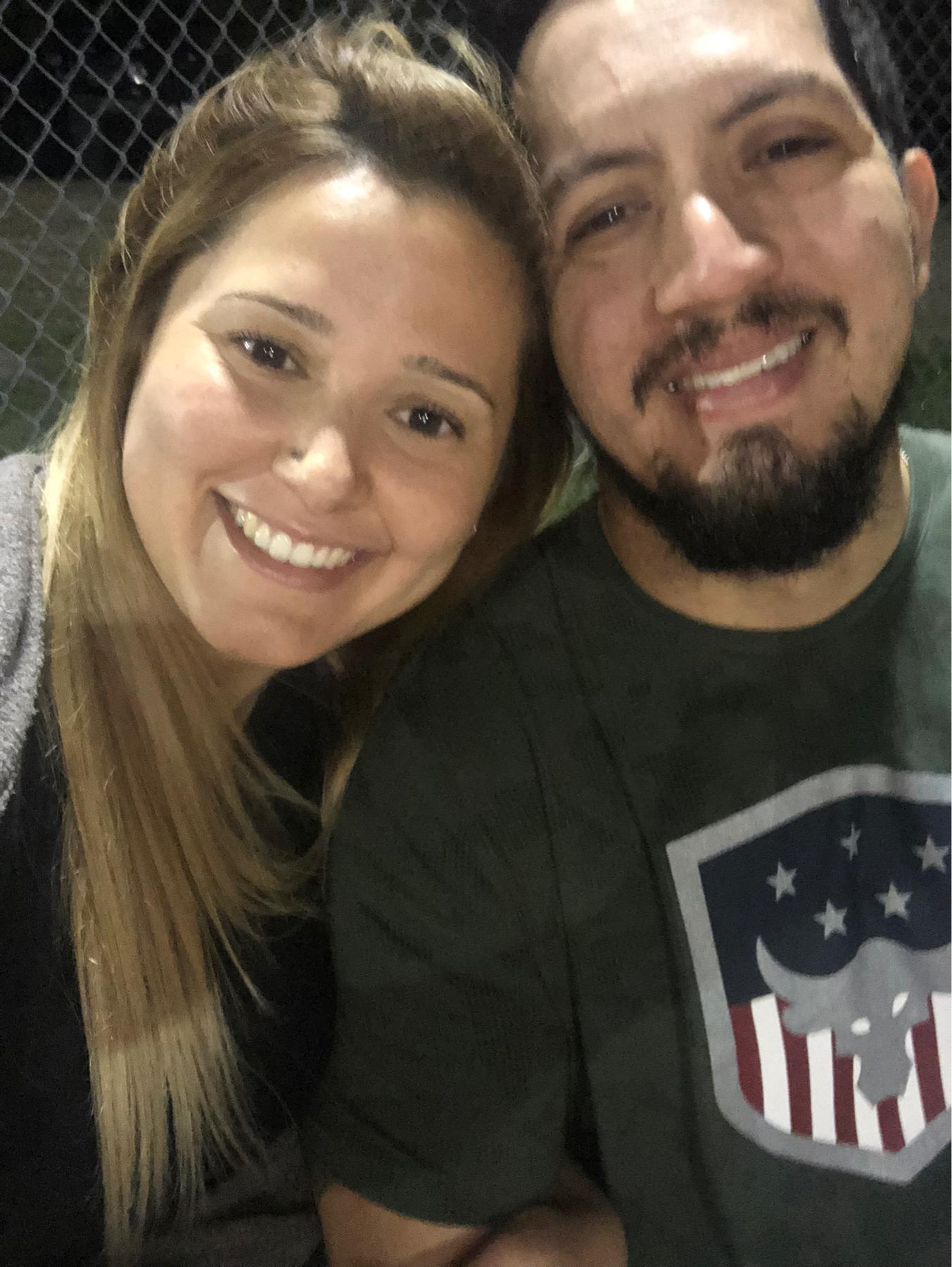 Our first Houston football game/ date as a couple. Haha we look like babies.