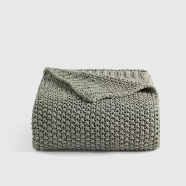 Cotton Fisherman Throw - Dried Sage
