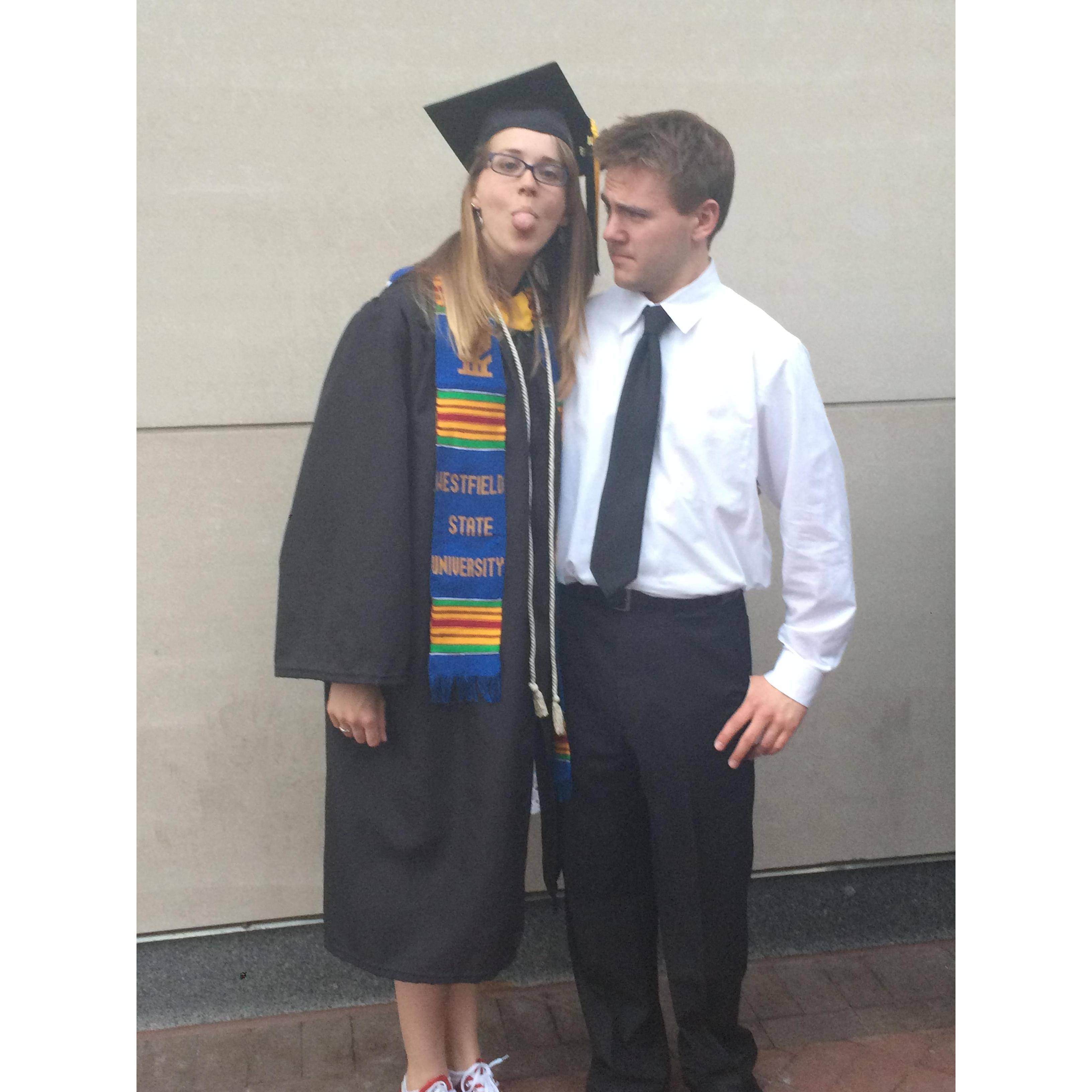 Graduation 2016...clearly Nick thinks Nicole is weird
