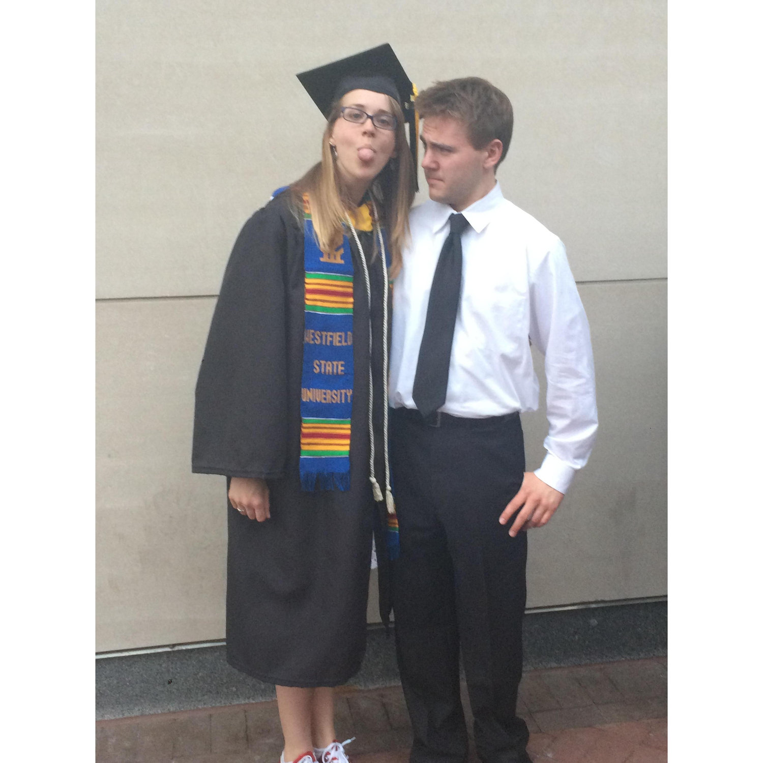 Graduation 2016...clearly Nick thinks Nicole is weird