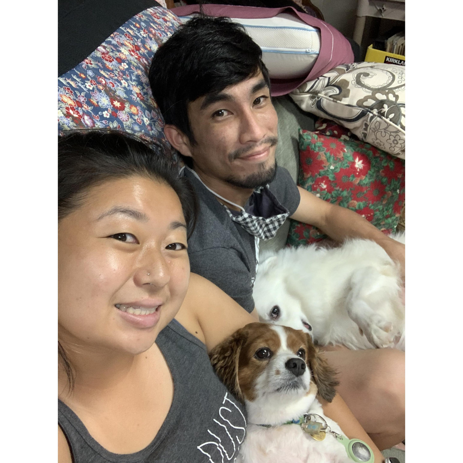 We were trying to see if all of us could fit on the couch.