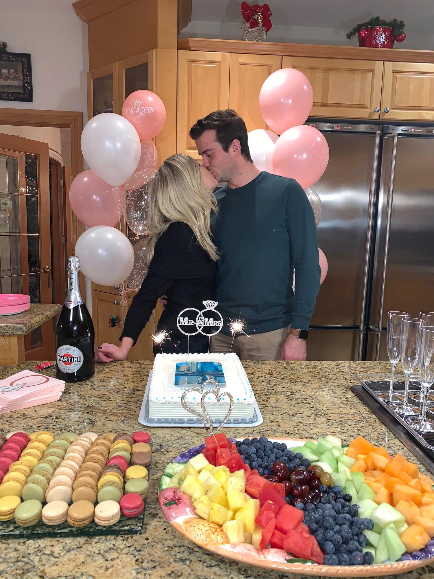 Krushelnyski / D'Ambrosio family engagement party in Montreal, complete with our faces on a cake!