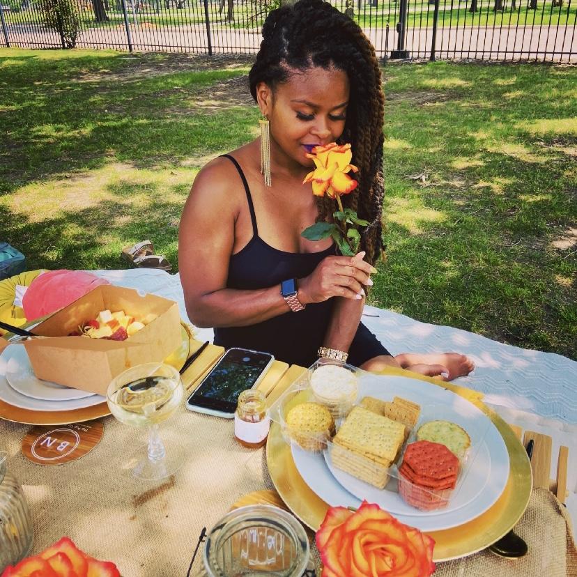 First Birthday celebrated as a couple. Shameika planned a picnic for Kia’s 34th birthday in Addison circle park where we first met.