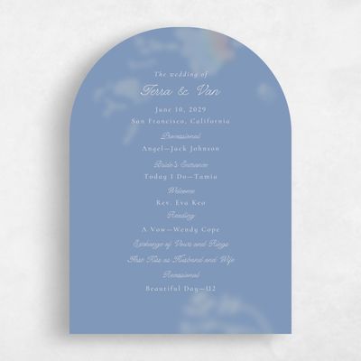 Blue Arch Wedding Program - Ola