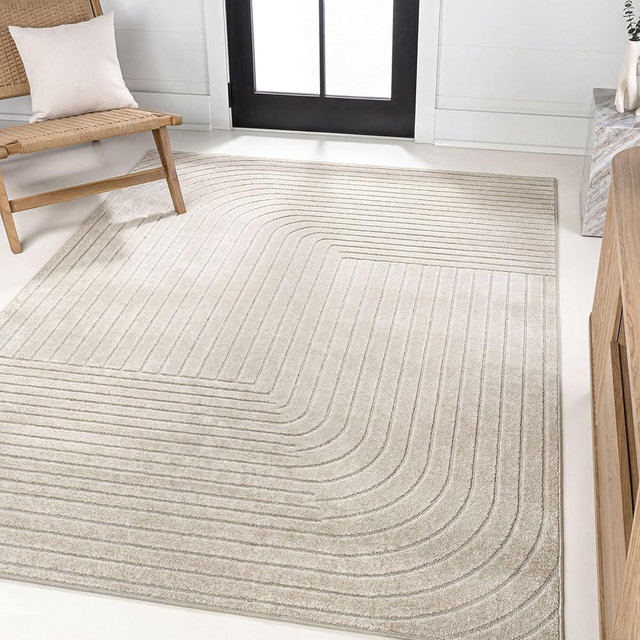 JONATHAN Y Odense High-Low Angle Ivory/Cream Indoor/Outdoor Area Rug, 12x15, Pet Friendly, Non-Shedding, Stain Resistant, Easy-Cleaning for Backyard, Patio, Porch (SCN101A-15)