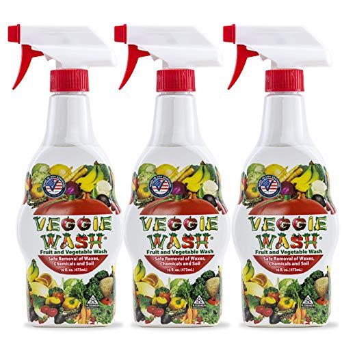 Veggie Wash All Natural Fruit and Vegetable Wash Sprayer, Pack of 3, 16-Ounce Each