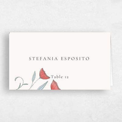 Red Boho Wedding Place Card - Sinfonia