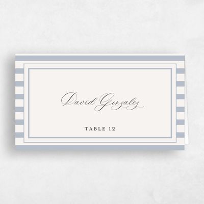 Dusty Blue Wedding Place Card - Azelie